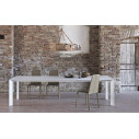 Tavolo Dublino 20.16 Bontempi Casa Struttura Bianco Piano Vetro Velvet