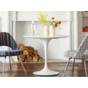 Knoll Saarinen Tavolo Tulip Lounge Ø 107 H 64-65 Laminato Bianco ambientazione