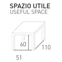 Tavolo Giove 160 TA177 Scheda tecnica spazio utile