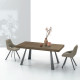 Tavolo Grecale TA1C1 piano laminato effetto legno Noce Tabacco