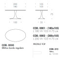 Tavolo Imperial Glass T8010FSG Tonin Casa dimensioni
