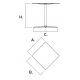 Loop tavolo 70x70 H 71 Infiniti Design dimensioni