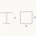 Unopiù Tavolo Luce quadrato con piano in alluminio dimensioni
