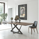 Tavolo Millennium 20.56 Bontempi Casa Piano Legno Massello Noce