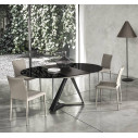 Tavolo Millennium rotondo 52.87 Allungabile cristallo lucido antracite