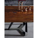 Tavolo Millennium XXL 20.98 Bontempi Casa Piano Legno Massello Scortecciato Noce Secolare dettaglio