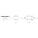 Tavolo Minosse 160 Botticella Target Point dimensioni