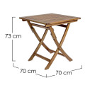 Tavolo Noemi rettangolare 70x70 Bizzotto dimensioni
