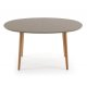 Tavolo allungabile ovale MDF laccato marrone Oqui gambe massello di faggio 140(220) x 90cm dettaglio