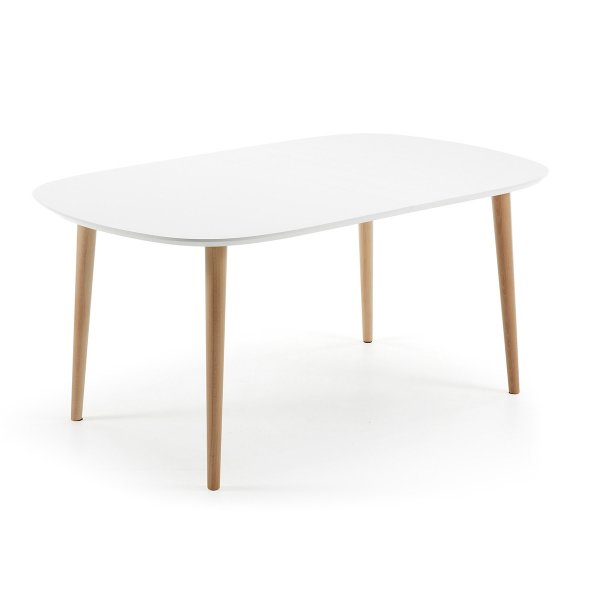 Oqui tavolo allungabile ovale 160/260 x 100 cm bianco