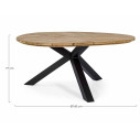 Tavolo Palmdale Ø 160 carbon Bizzotto dimensioni