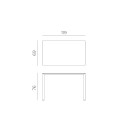 Tavolo Piave 120x70 Nardi dimensioni