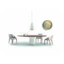 Tavolo Podium Fisso 52.16 Base Cemento Bianco Piano Legno Impiallacciato Rovere Spessart