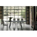 Tavolo Ponente 160 TA1A8 Piano Gres Grafite Gambe Metallo Grafite