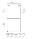 Tavolo da pranzo Quartz 79 x 79 Vondom dimensioni