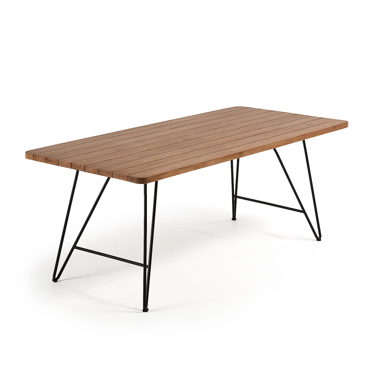 Tavolo rettangolare Komme 200 x 90 KAVE HOME | DESIGNPERTE.IT Kave Home Tavolino Solo in Legno di Teak e Acciaio: Amazon