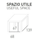 Tavolo Saturno 160 TA192 Target Point spazio utile interno