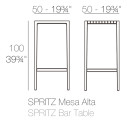 Tavolo Spritz alto Vondom dimensioni