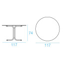 Tavolo System Ø 117 bordo tondo 5/6 posti Emu dimensioni