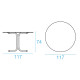 Tavolo System Ø 117 bordo tondo 5/6 posti Emu dimensioni