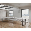Tavolo Tecno 160 allungabile 420 Itamoby bianco frassino aperta