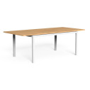 Set Tavolo Timber 156/214 con 4 poltroncine Timber vista tavolo bianco
