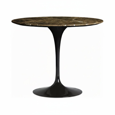 Knoll Saarinen Tavolo Tulip Ø 91 Nero-Marmo Emperador Brown