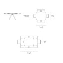 Tavolo Vortice 160 Target Point dimensioni