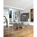 Tavolo Wave Glass T8014FSG Tonin Casa ambientazione