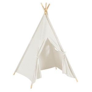 Tipi Darlyn 100% cotone bianco e gambe in legno massello di pino