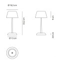 Trilli Wi-Fi Pro LED lampada da tavolo Bianco-Nero Zafferano dimensioni