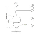 Triluna H 41 Lampada a sospensione Karman dimensioni