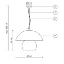 Triluna H 43 Lampada a sospensione Karman dimensioni