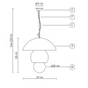 Triluna H 59 Lampada a sospensione Karman dimensioni