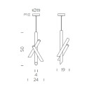 Tubes 3 lampada a sospensione Nemo Lighting dimensioni