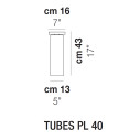 Tubes PL 40 lampada da soffitto Vistosi dimensioni