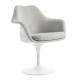 Knoll Saarinen Poltroncina Tulip fissa bianca rivestita vista
