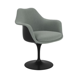 Knoll Saarinen Poltroncina Tulip fissa nera rivestita