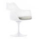 Knoll Saarinen Poltroncina Tulip fissa bianca con cuscino vista