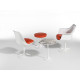Knoll Saarinen Poltroncina Tulip fissa bianca con cuscino ambientazione