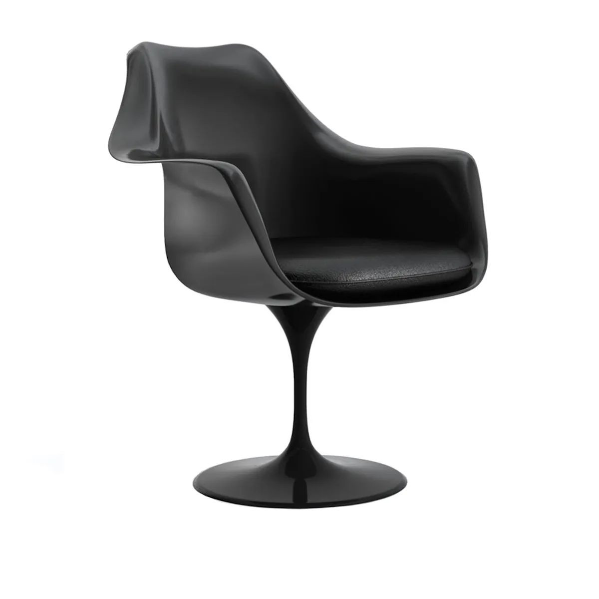 Knoll Saarinen Poltroncina Tulip fissa nera con cuscino