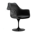 Knoll Saarinen Poltroncina Tulip fissa nera con cuscino vista