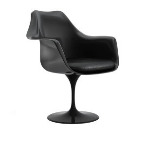 Knoll Saarinen Poltroncina Tulip fissa nera con cuscino