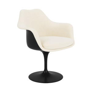Knoll Saarinen Poltroncina Tulip girevole nera rivestita