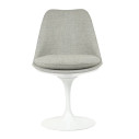 Knoll Saarinen Sedia Tulip fissa bianca rivestita vista