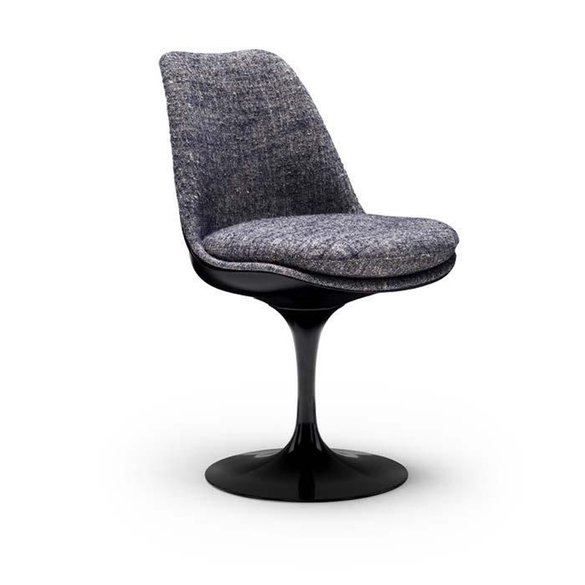 Knoll Saarinen Sedia Tulip fissa nera rivestita