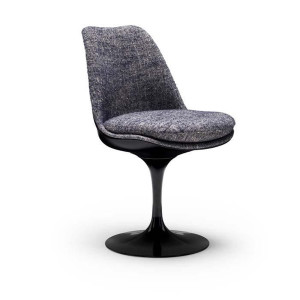 Knoll Saarinen Sedia Tulip fissa nera rivestita