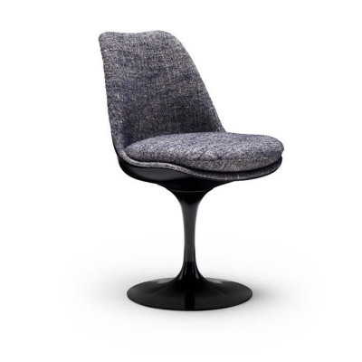 Knoll Saarinen Sedia Tulip fissa nera rivestita