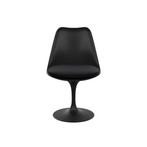Knoll Saarinen Sedia Tulip fissa nera con cuscino