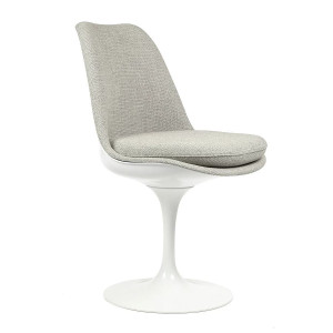 Knoll Saarinen Sedia Tulip girevole bianca rivestita